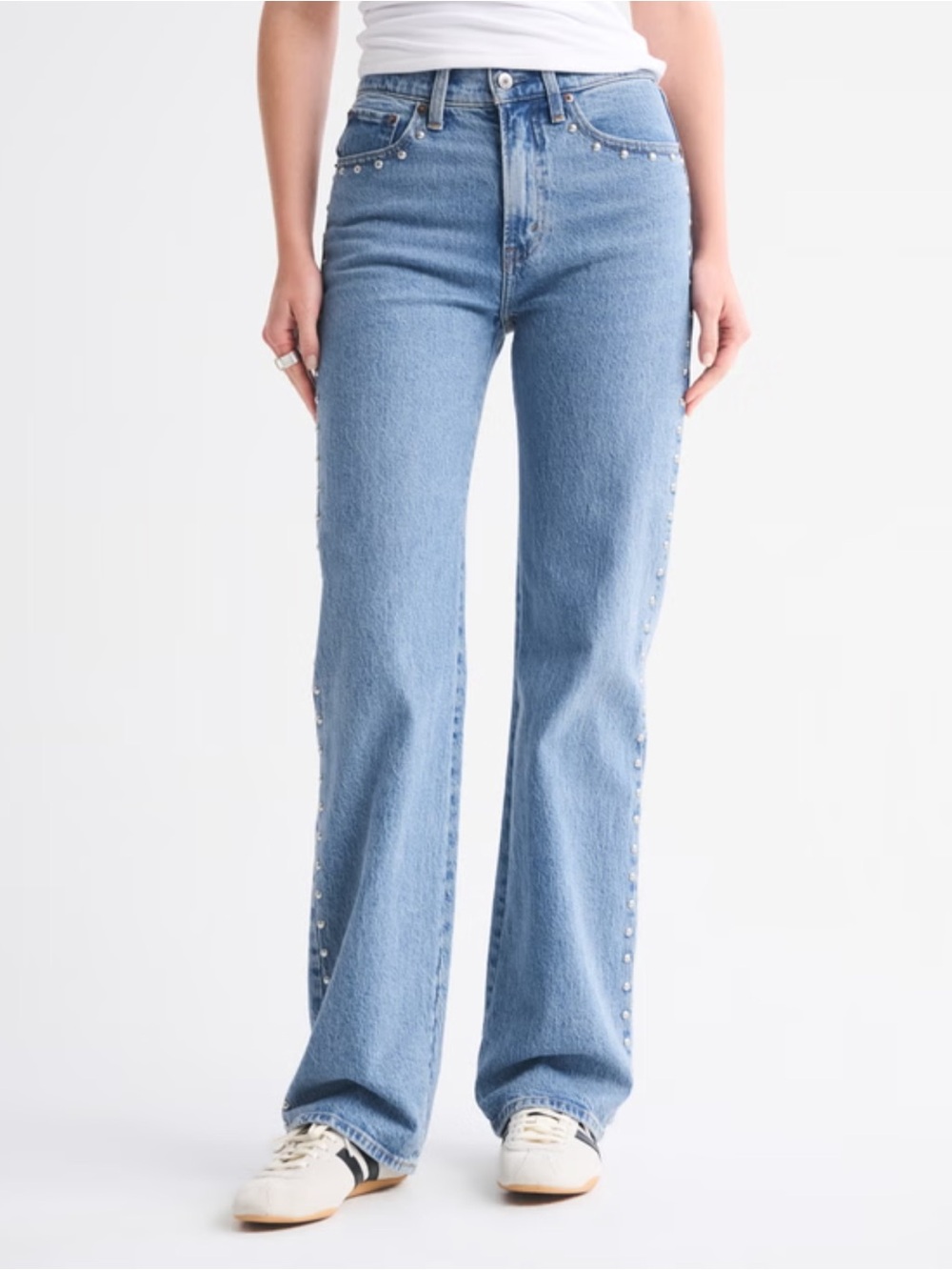 High Rise 90s Relaxed Studded Jean